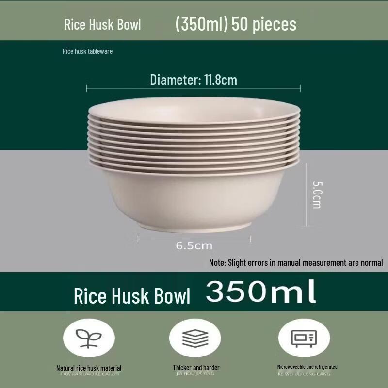 Eco-Friendly Rice Husk Disposable Tableware Set