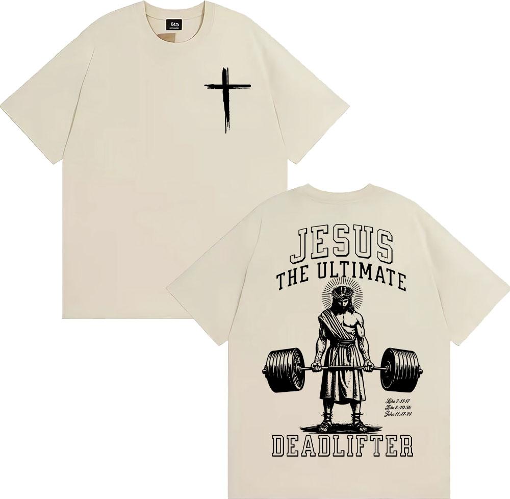 Ostern Jesus Der ultimative Kreuzheber Grafik T-Shirts Herren Damen Heißer Verkauf Lockeres T-Shirt Harajuku Übergroßes Lässiges Komfort-T-Shirt