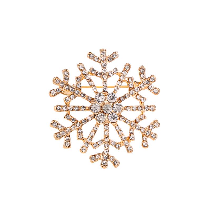 

European Chic Snowflake Brooch with Rhinestones - Festive Christmas Design Fashion Accessory