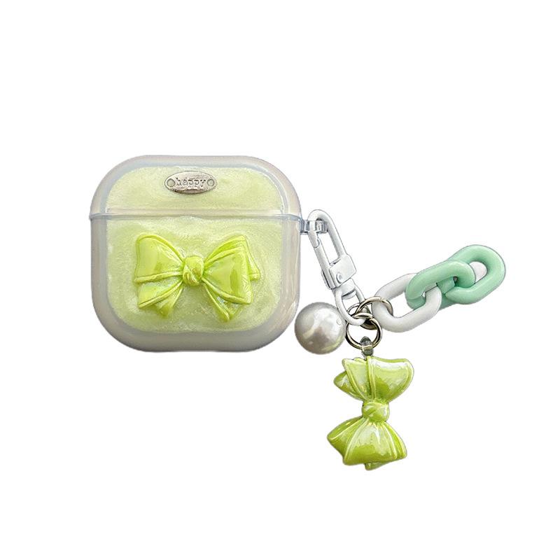 Airpods 3 /4 Generation Bow Pearl Apple Bluetooth Headset Cover For Airpods Pro Epoxy Protective Case