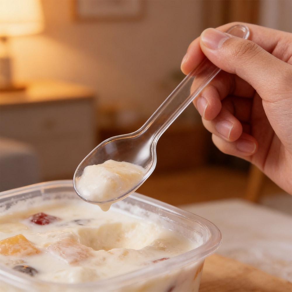 500 Stück Einweg Transparenter Verkostungslöffel Klar Dessert Kuchenschaufel Geburtstagsparty