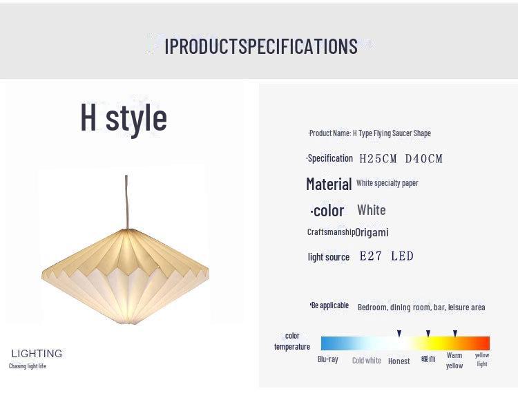 

Скандинавська сучасна складна люстра-орігамі-ліхтар для вітальні, ресторану, бару чи кафе.