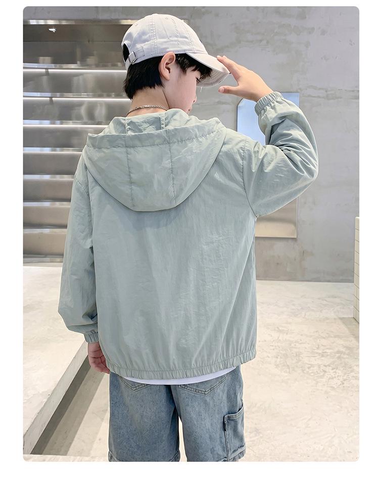 Summer 2026 Kids' Lightweight Sun Protection Jacket - Trendy Korean Style for Boys
