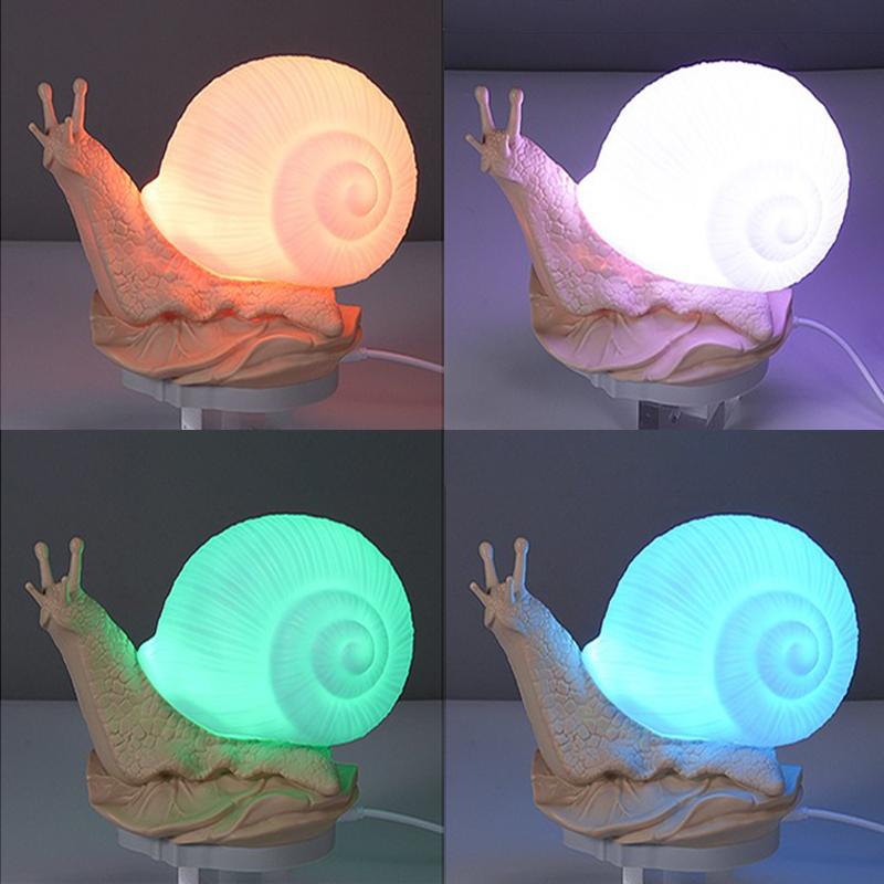 Snail Night Light Cute Lamps Bedside Desk Colors Night Light Gift for Christmas Girls Boys Kids Room Decoration