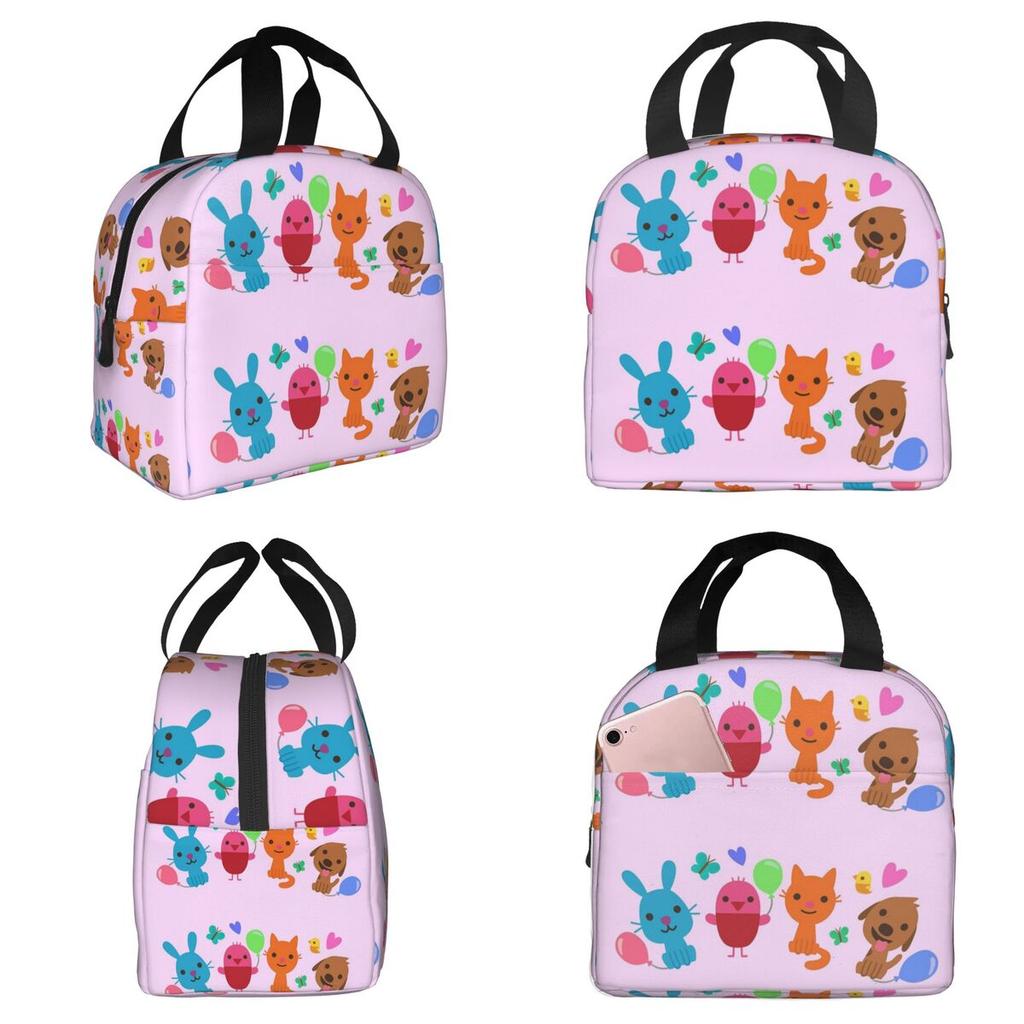 Gioca Sago Mini Borsa Termica Rosa per Pranzo per Bambini Scuola Borsa Frigo Termica Contenitore per Cibo Borsa da Pranzo Portatile Contenitore