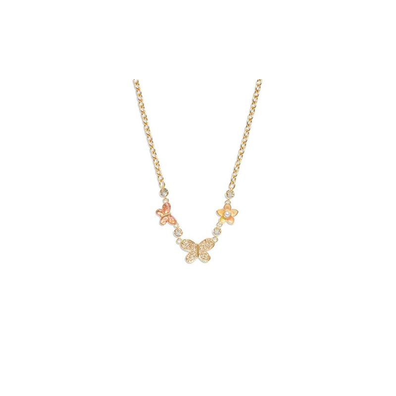 COACH Classic butterfly series plexiglass, brass, resin necklace for women золотой