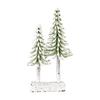 Mini Christmas Tree Artificial Bottle Brush Tree With Wooden Base Small Snow
