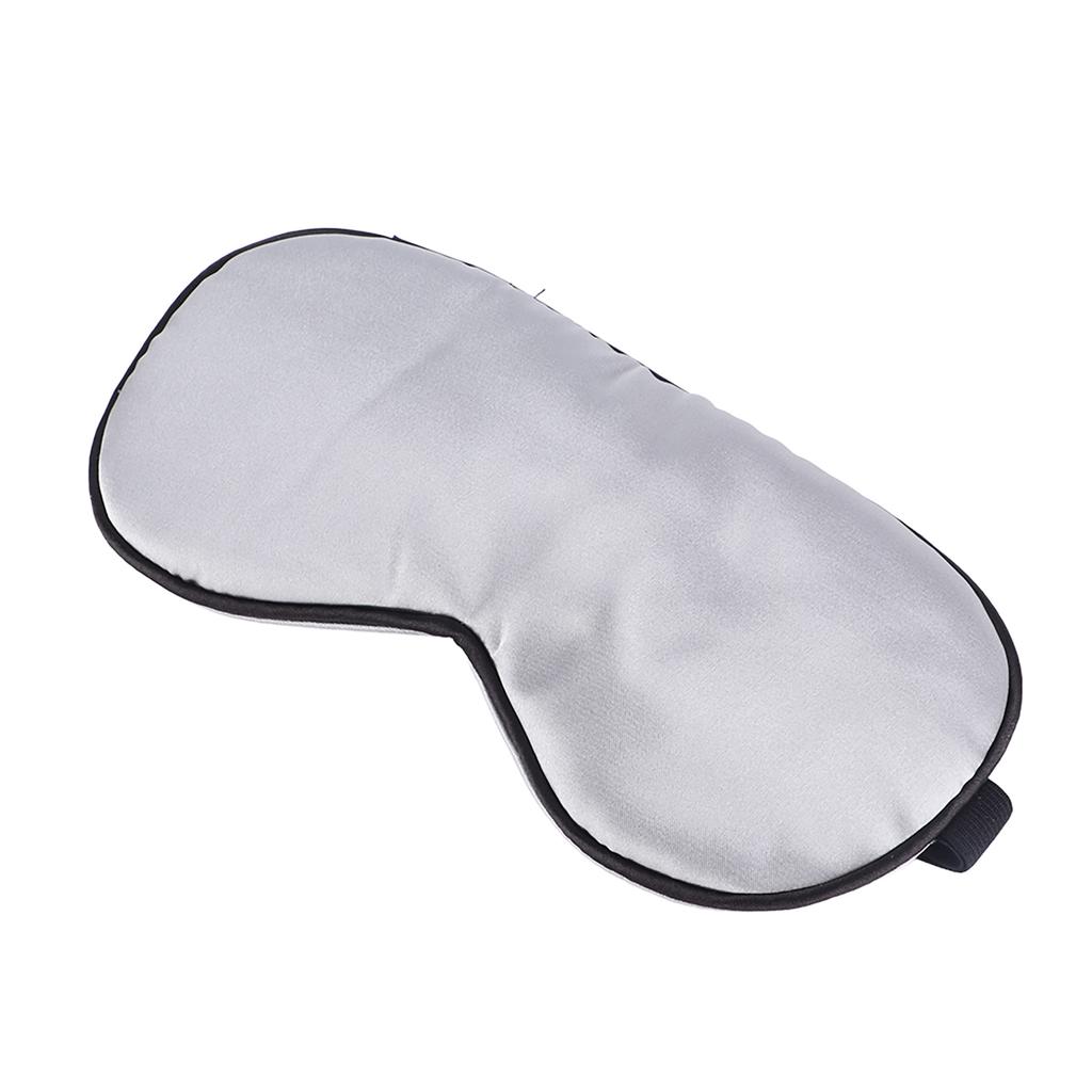 Natural Silk Sleeping Eye Mask Men Women Breathable Nap Sleep Shade Mask Silver Grey