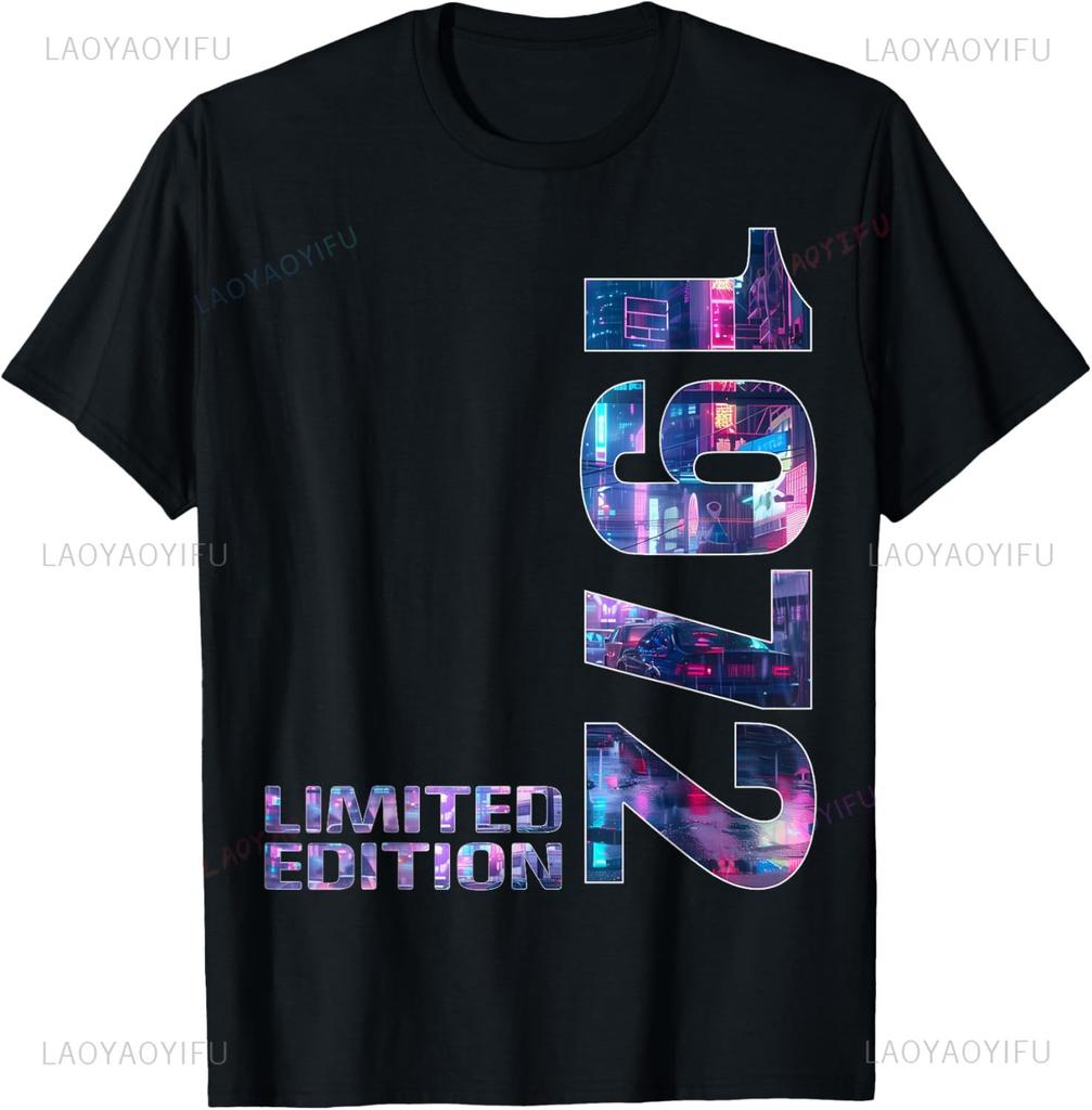 1972 Limitierte Auflage 54. Geburtstag Geboren 1972 Unisex Hals Kurzarm T-Shirt Lässig Personalisierte Kleidung Camisas Streetwear