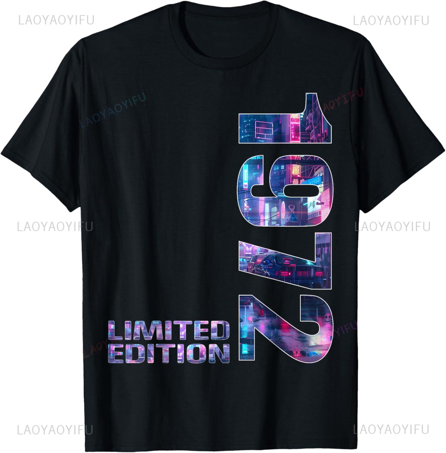 

Летняя мужская футболка с винтажным принтом 1972 года, футболки оверсайз, топ, мужская одежда для улицы, пуловер с коротким рукавом S