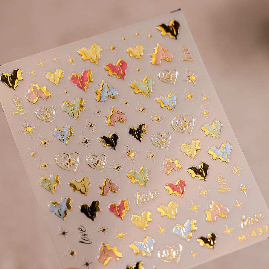 1pcs Butterfly Nail Stickers High Quality Sparkling Shell Light Nail Stickers Nail Art Decal Snakes Design Manicure Tools