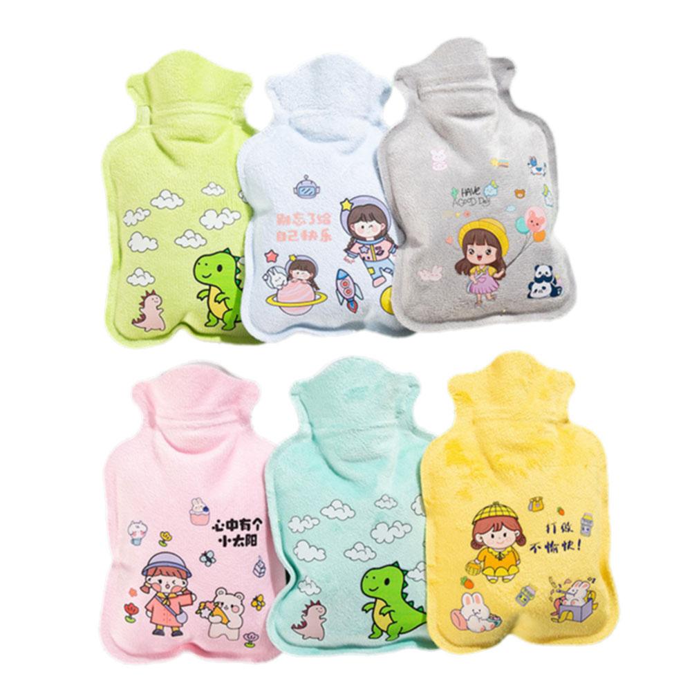 1PC Cute Cartoon Water Injection Plush Warm Water Bottle Portable Winter Winter Warmer Mini Chr E3E4