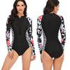 Women Wetsuit Long Sleeve Sun Protection Front Zip Black Diving Suit for Swimming Surfing Black XXL