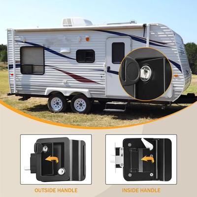 RV Entry Door Lock with Paddle Deadbolt 4 Keys Metal RV Entry Door Lock Camper Door Lock for Camper Travel Trailer Cargo Hauler