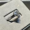 Vinregem Klassischer 100% 925 Sterlingsilber Funkelnder Herzschliff 8*8 MM 2CT 3EX VVS1 D Farbe Echte Moissanit Diamanten Ring Hochzeit Verlobungsschmuck