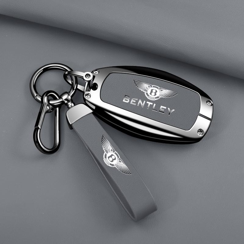 Zinc Alloy Car Key Case Cover Protector Shell Remote Keychain Accessory For Bentley Flying Spur Continental GT Bentayga Mulsanne TH4