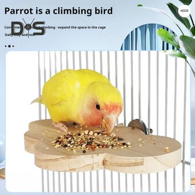 Vogelständer für Haustiere, natürliches Holz, Blumenwolkenform, Vogelsitzstangen-Plattformständer, einfach zu installieren, Vogelecke, Platz zum Kauen und Spielen, Fitnessstudio