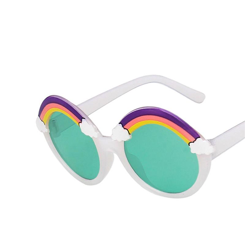 Round Sunglasses Rainbow Shape Glasses Trendy Girls Cartoon Eyeglasses Shades Anti-Glare Boys Cartoon Sunglasses