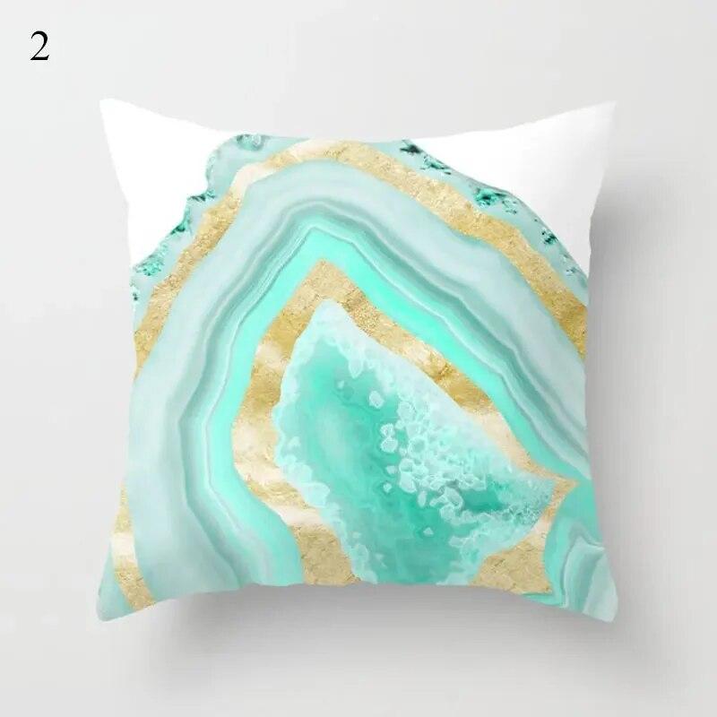 45x45cm Fresh Mint Green Geometric Animal Love Pillowcase Comfortable Sofa Car Seat Cushion Cover Room Aesthetic Home Decor
