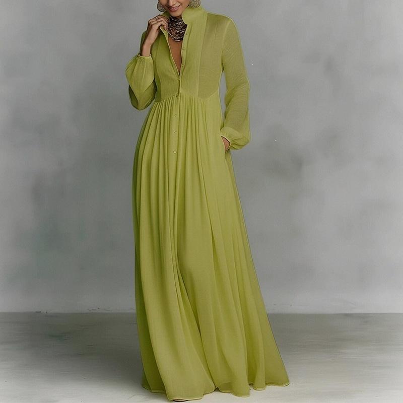 2026 Cross-border Foreign Trade Women's Clothing, New Spring Models In Europe, America, Fashionable and Elegant Solid Color Pleated Pendulum French