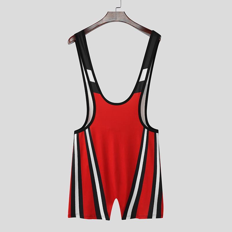 INCERUN Pánské Popruhy Bez Rukávů Potisk Písmen Přiléhavé Kombinézy Romper Body