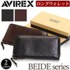 AVIREX BEIDE Round Zipper Long Wallet Long Wallet Leather AX9102
