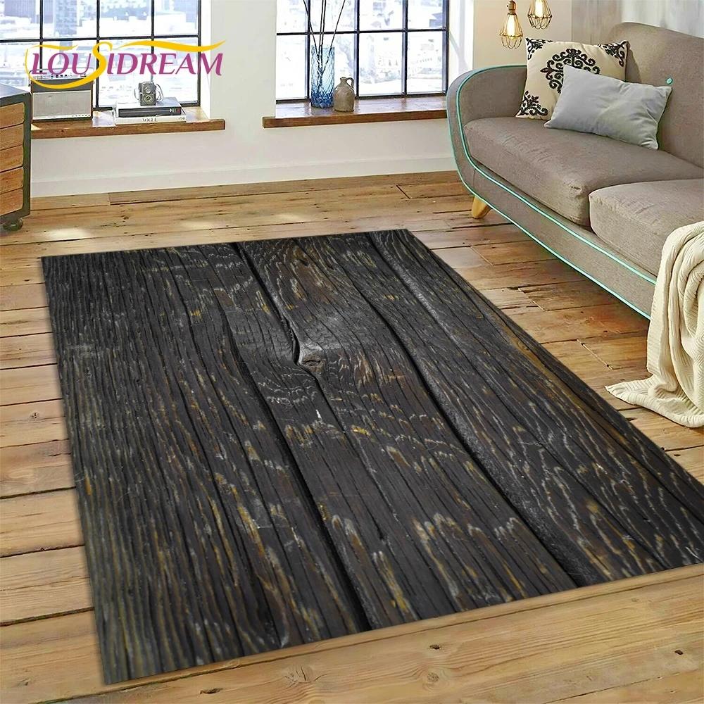 Color 3D Wood Grain Lines Carpet Rug for Bedroom Living Room Home Sofa Decoration,Children Game Large Decor Floor Mat Non-slip