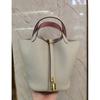 Mini Borsa a Secchiello in Vera Pelle Togo da Donna Borsa a Mano Morbida Strutturata In Vari Colori