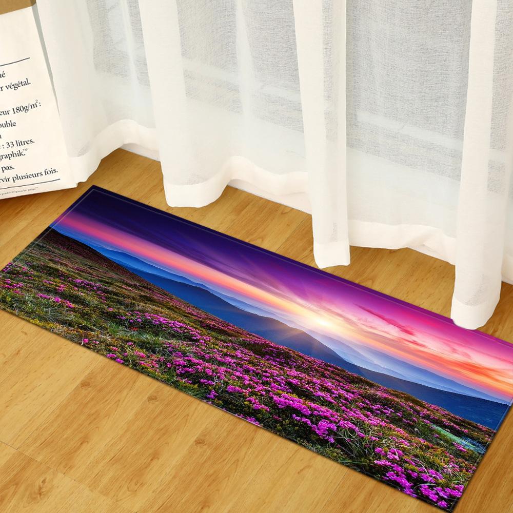 Scenic Door Mat Kitchen Dirt-Resistant Long Absorbent Non-Slip Foot Mat Bedroom Living Room Carpet Floor Mat
