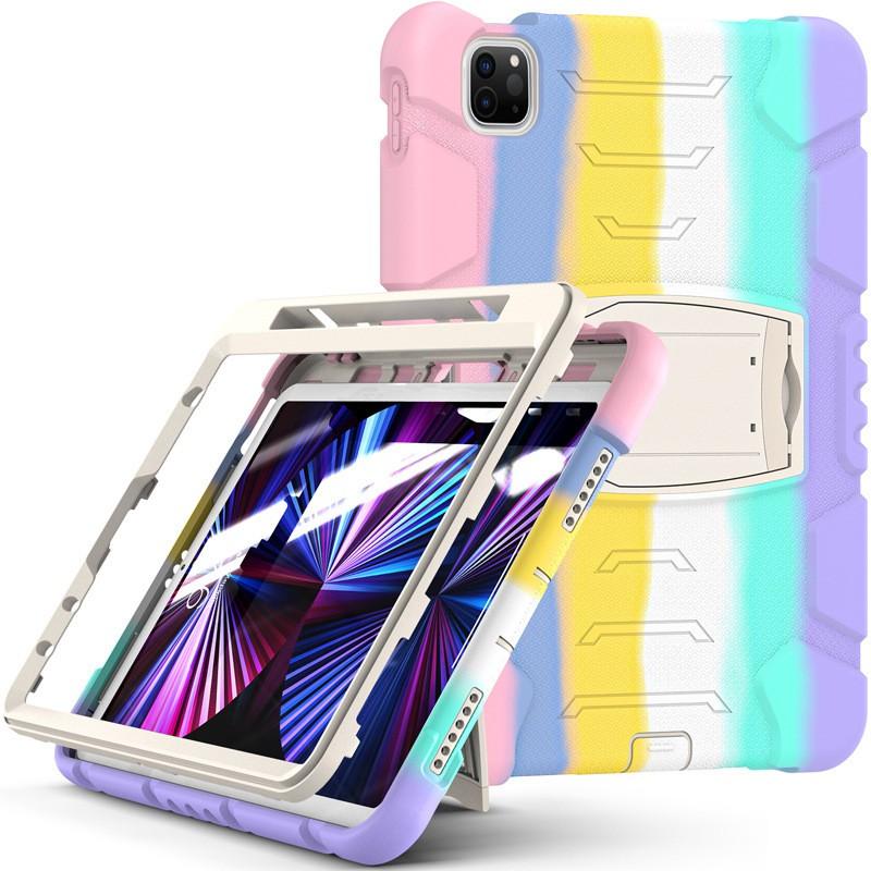 Silicone Full Cover Case With Kickstand IPad Pro 12.9 Inch 11 Shockproof Anti-Slip Heat Dissipation Scratch