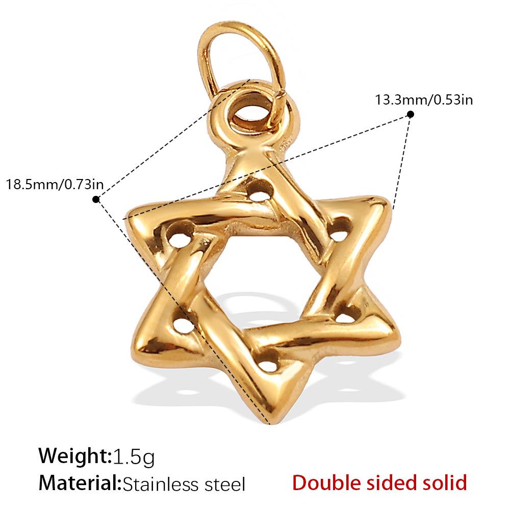 European and American stainless steel DIY pendant accessories plated 18K gold pendant palm hexagram shape pendant jewelry women