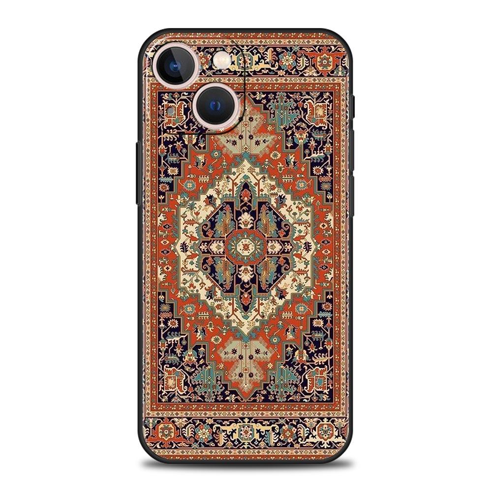 Persian Floral Pattern Luxury Phone Case For iPhone 16 13 15 14 12 11 Pro MAX XR X SE XS 7 8 Plus Soft TPU Shockproof Cover