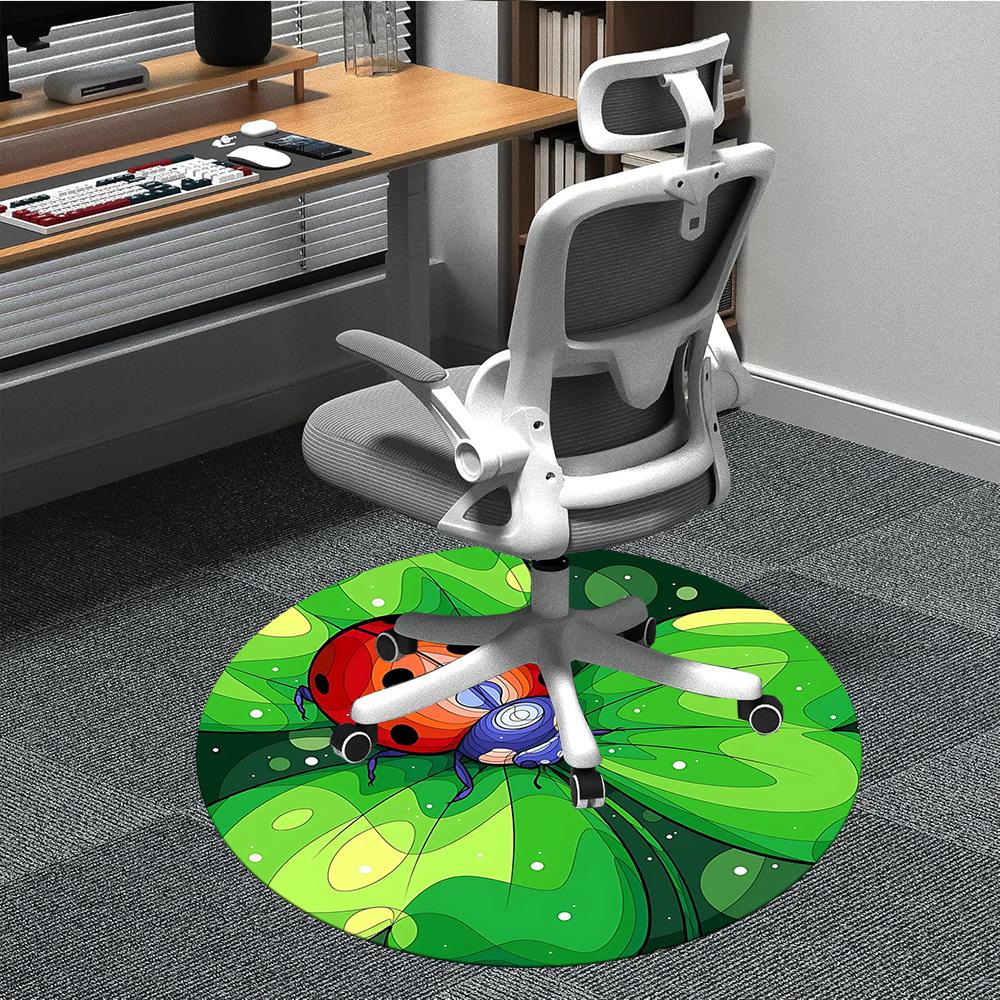 

1pc Ladybug, Insect Chair Carpet for Office, Soft, Non-Slip Polyester Mat, Office, Living Room, Bedroom, Durable Polyester yy251207195 80cm by 80cm