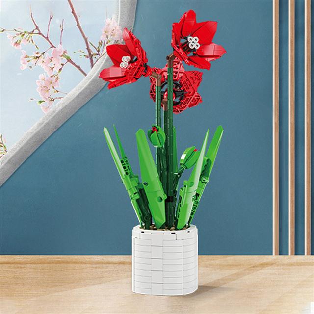 

Городской креативный букет, цветок цимбидиум Фабери, бонсай, растение в горшке, украшение дома, строительные блоки, кирпичи, детские игрушки оранжевый