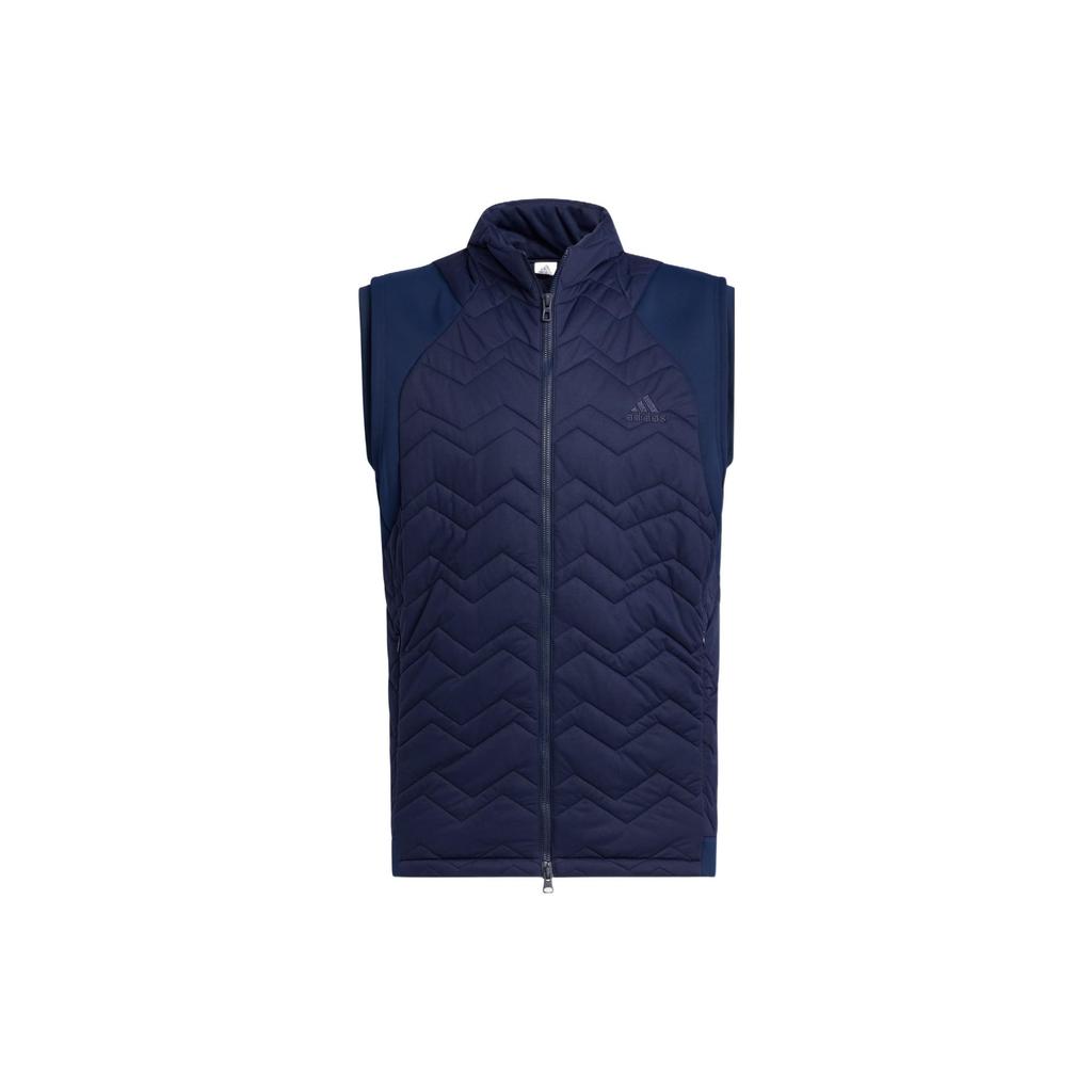 Adidas Solid Color Printed Pattern Stand Collar Zipper Sleeveless Vest Men Vests Blue HM7623