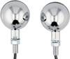 KITACO Bread Mini Turn Signal Set for Single Ball General Purpose Chrome M10(L) Plated/Orange 800-7130002