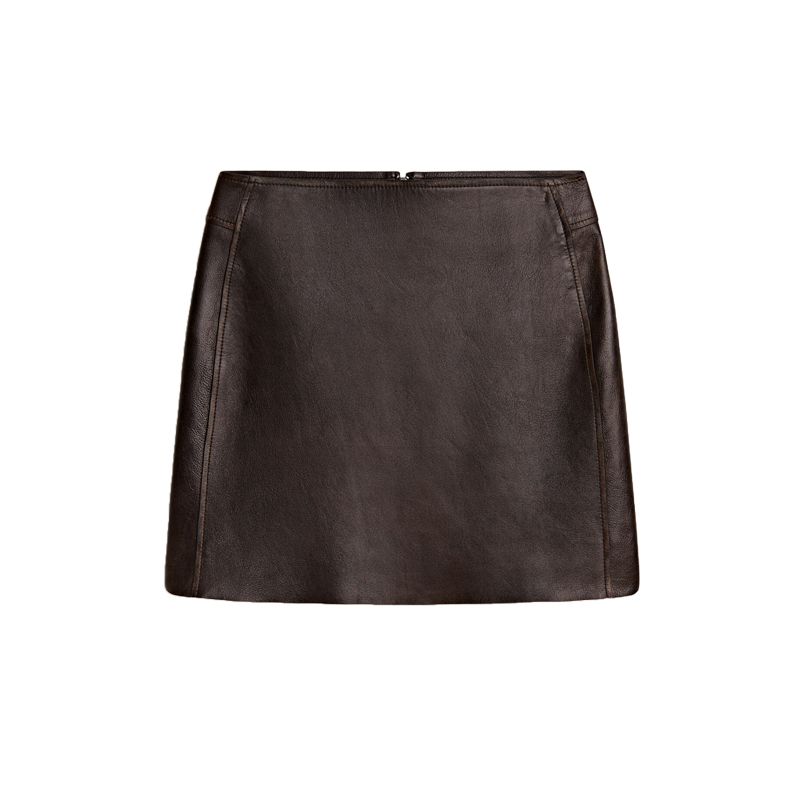 Fall and Winter New Arrival Women's Clothing Old Money Style Leather Suit Outwear 0471273 Mini Skirt 0530874