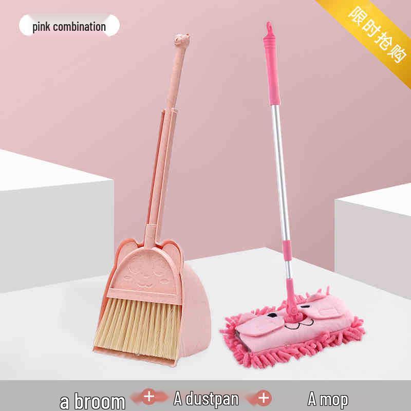 Çocuk Mini Süpürge & Faraş Seti - Yumuşak Plastik Öğrenme Aracı