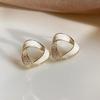 Korean Exquisite Drip Oil Triangle Silver Stud Earrings for Women
