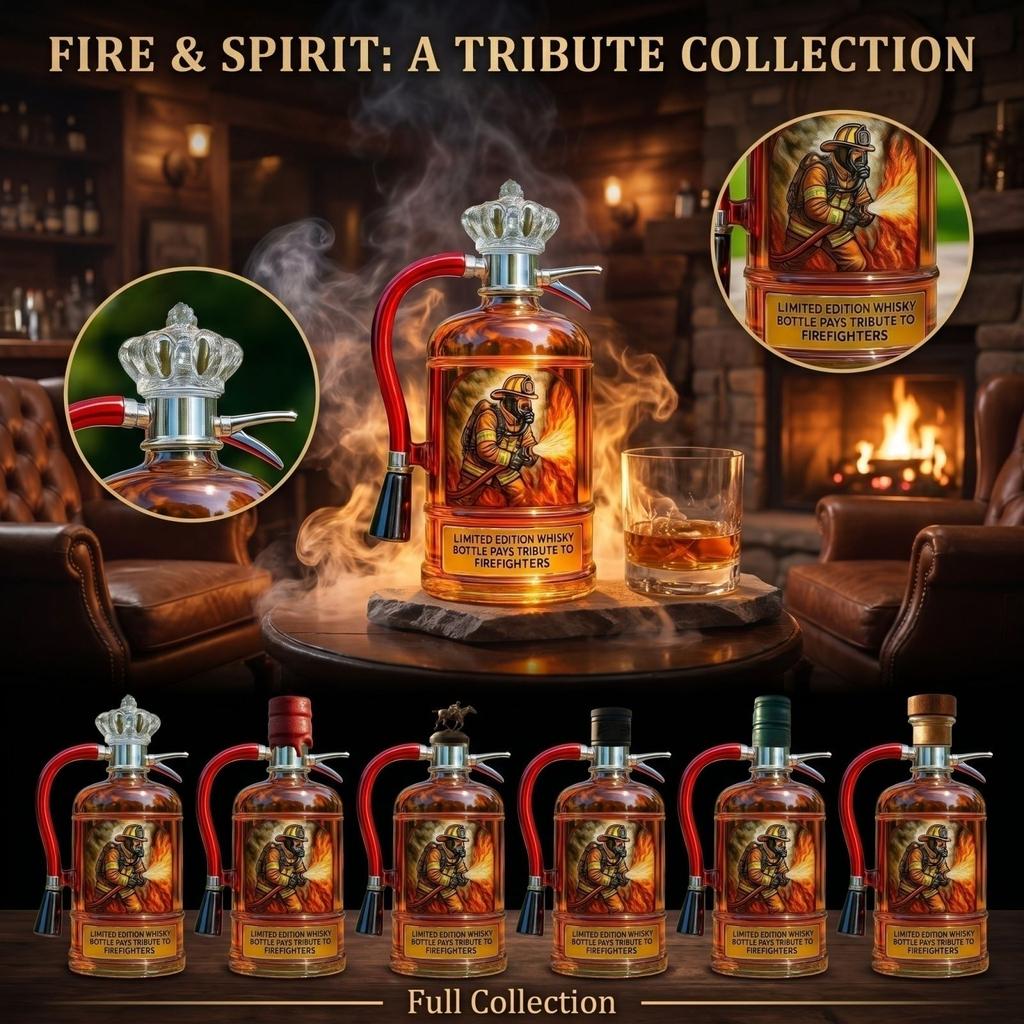 Limited Edition Whisky Bottle Fire Extinguisher Design Glass Decanter Tribute To Firefighters Collectible Alcohol Container