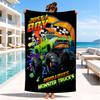 Mon-ster Truck Abenteuer Strandtuch, Super Weiche Mikrofaser, Perfektes Geschenk für Sie/Ihn, Geburtstag, für Pool, Strand, Reisen, Dekoration Strandparty
