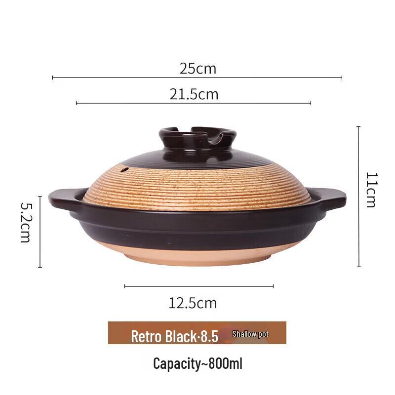 ZISIZ Retro Ceramic Claypot Rice & Soup Casserole