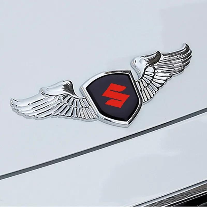 Metal Wings Car Front Bonnet Sticker Trunk Side Emblem Badge for Suzuki ALTO GRAND VITARA IGNIS JIMNY Samurai S-Cross SWIFT SX4