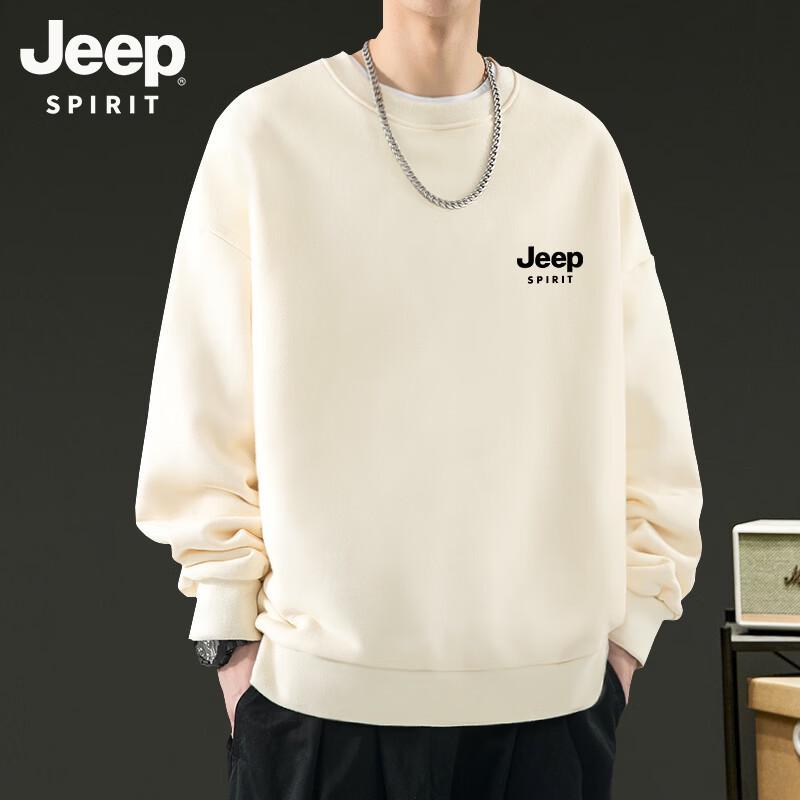 JEEP SPIRIT Men s Crewneck Logo Print Long Sleeve Sweatshirt 3XL
