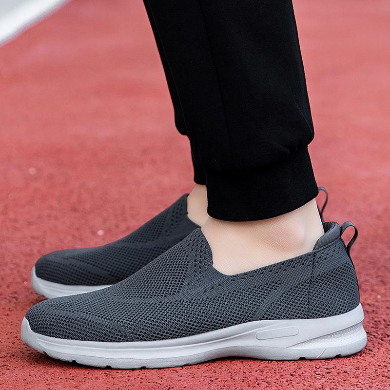 Couples Slip-on Casual Shoes Lightweight Flats Breathable Knitted Loafers Women Men Comfortable Daily Walking Shoes
