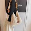 Damen Mode Handgewebte Strandtasche für den Urlaub Hohl Gestrickte Handtasche Große Kapazität Schulter Unterarmtasche