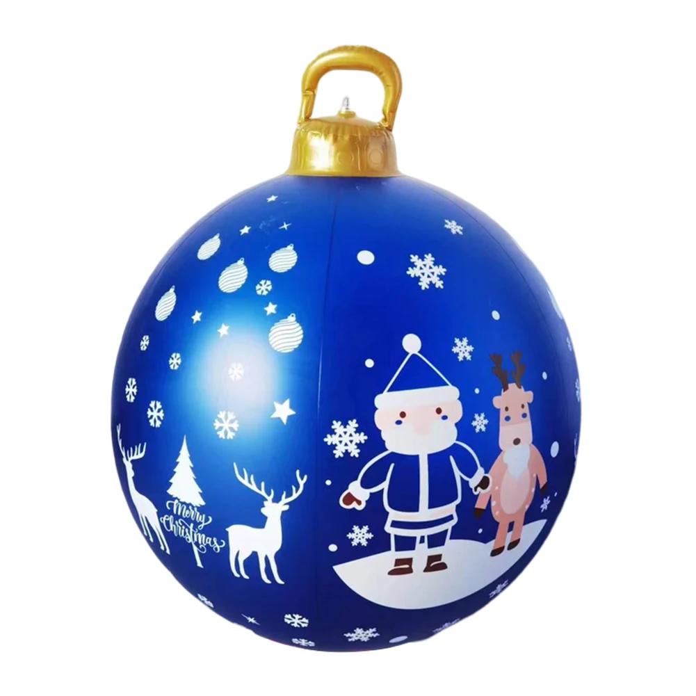 60CM Christmas Inflatable Ball Xmas Decorative Ball Inflated Toy Ball Giant Big Balls New Year Party Christmas Gift Home Decor