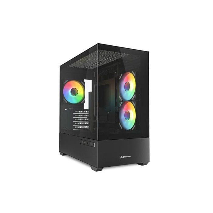 Caja PC Sharkoon MK6 RGB Blanca Micro-ATX Cristal Templado y 3 Ventiladores PWM ARGB