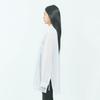LEESLE Breeze Jeogori — Korean Modern Hanbok Shirt Jacket | Lightweight Sheer Summer Blouse | Sky Blue / White / Grey