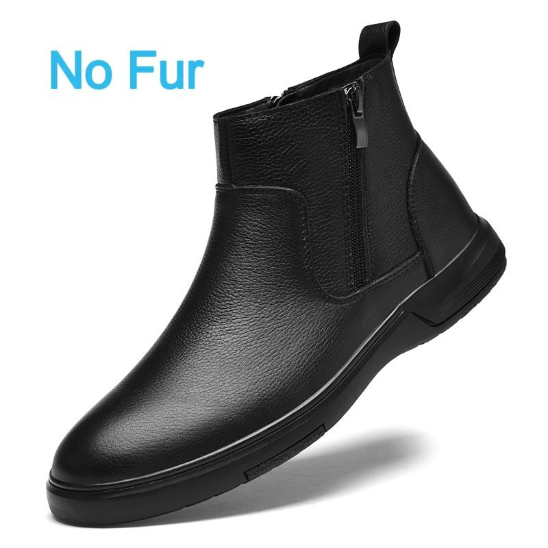 Herenwinterlaarzen van leer, comfortabel voor dagelijks gebruik, gemaakt van duurzaam materiaal van goede kwaliteit, stijlvol design en geschikt voor diverse gelegenheden.